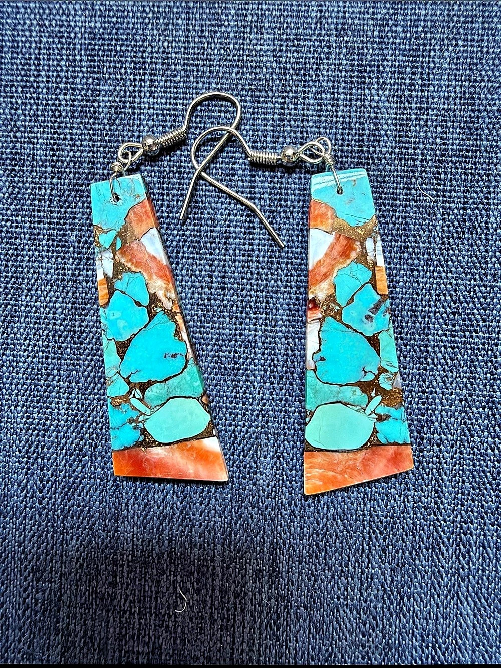 Turquoise & Orange Statement Earrings